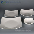 Beau bol caramique carré / bol de nouilles de plaine blanche / bol de pâtes en porcelaine pure